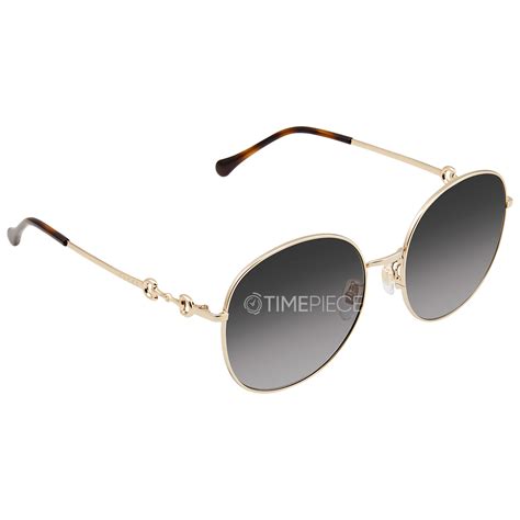 Gucci Grey Gradient Round Ladies Sunglasses 